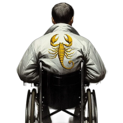 jacket, staff, concept art, cyberpunk transparent PNG cut-out