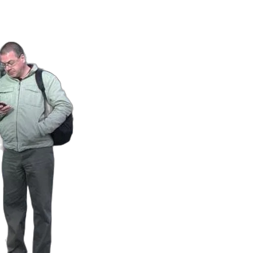 jacket, staff, robot, creature transparent PNG cut-out