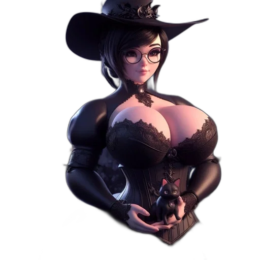 hat, dress, staff, weapon transparent PNG cut-out