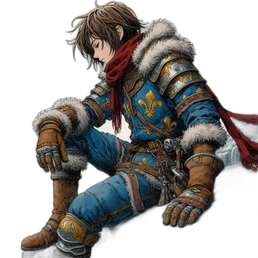 sword, weapon, jacket, fantasy art transparent PNG cut-out