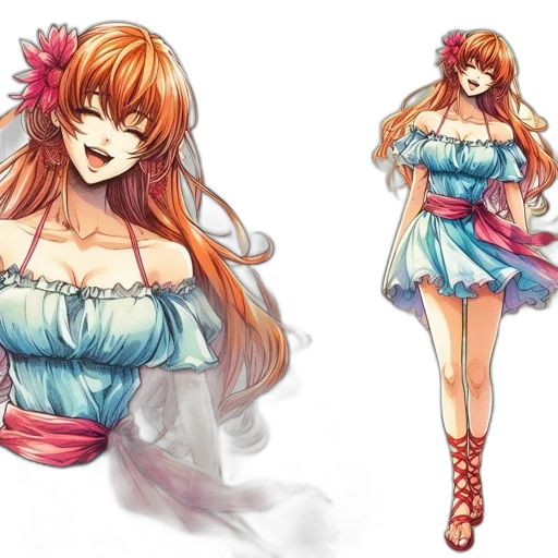 dress, concept art, fantasy art, anime transparent PNG cut-out