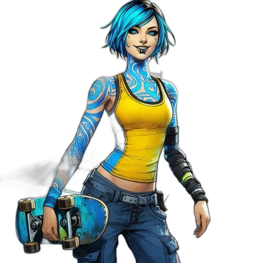 concept art, comic book art, fantasy art, cyberpunk transparent PNG cut-out