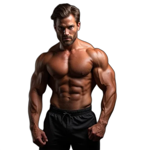 photorealistic, bodybuilt, mass, sensation transparent PNG cut-out