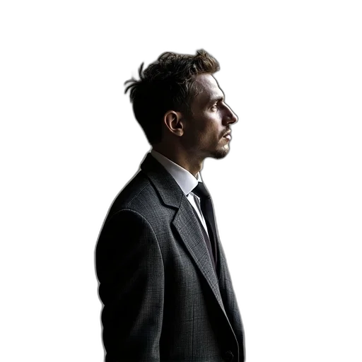 jacket, staff, face, robot transparent PNG cut-out