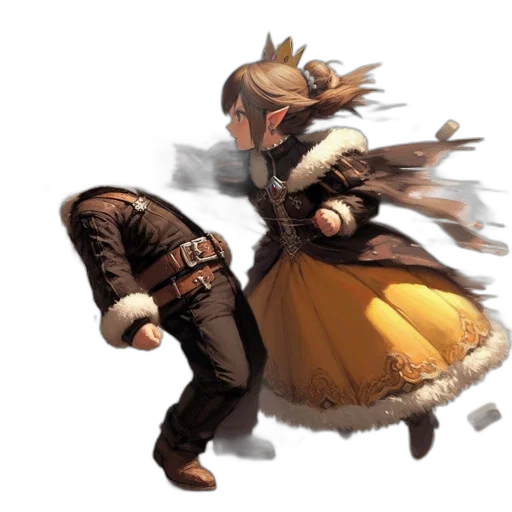 dress, mask, weapon, crown transparent PNG cut-out