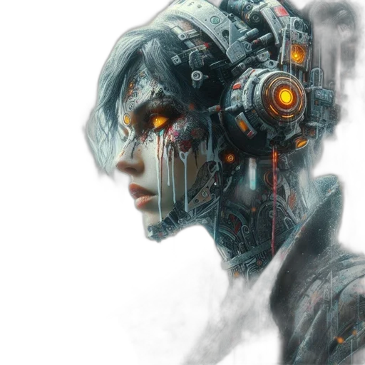 robot, face, cyberpunk, concept art transparent PNG cut-out