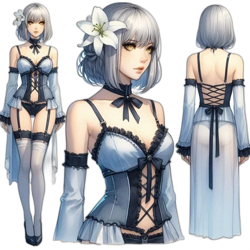 dress, concept art, fantasy art, anime transparent PNG cut-out