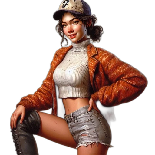 jacket, hat, weapon, staff transparent PNG cut-out