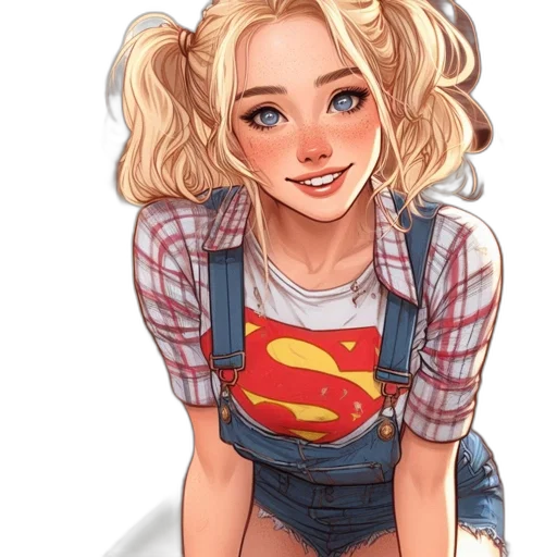 face, comic book art, cartoon, watercolor transparent PNG cut-out