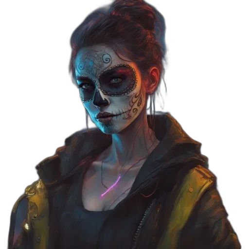 face, mask, jacket, creature transparent PNG cut-out