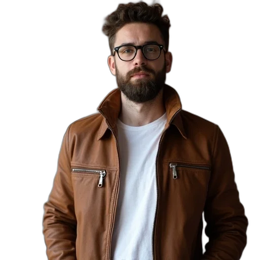 jacket, staff, face, hair transparent PNG cut-out