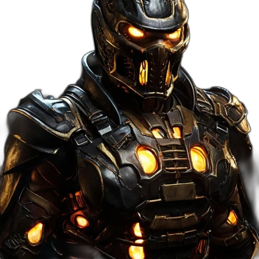 robot, mask, concept art, 3d render transparent PNG cut-out