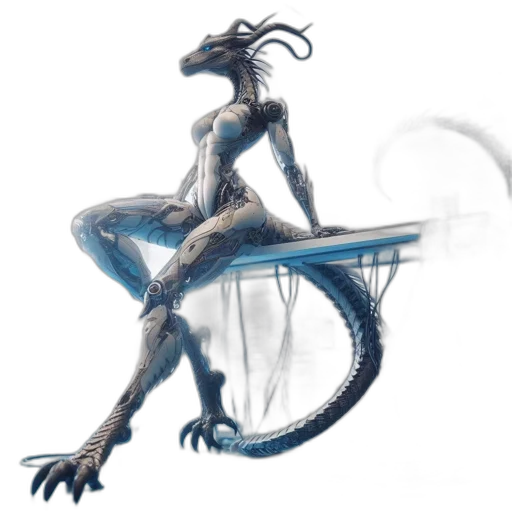 dragon, creature, staff, sword transparent PNG cut-out