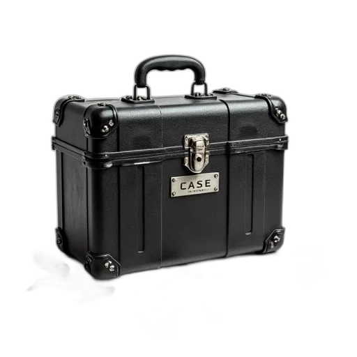 black, rugged, textured, toolbox transparent PNG cut-out