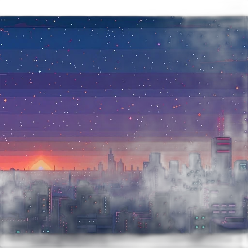 concept art, pixel art, anime, vaporwave transparent PNG cut-out