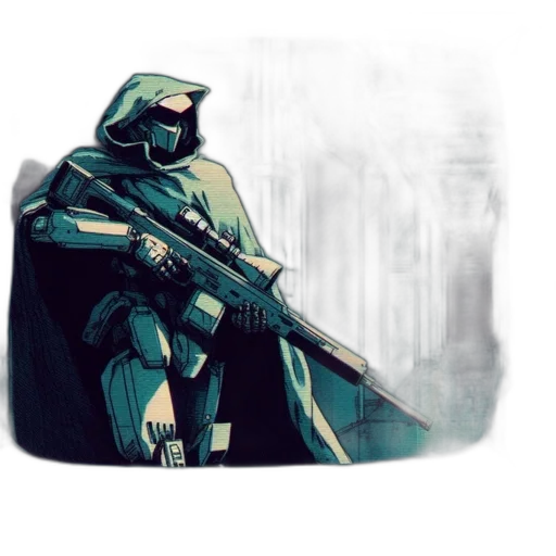 weapon, mask, robot, jacket transparent PNG cut-out