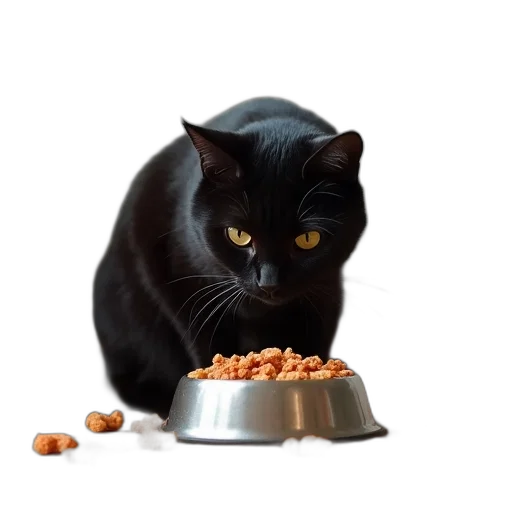 food, animal, black, cat transparent PNG cut-out