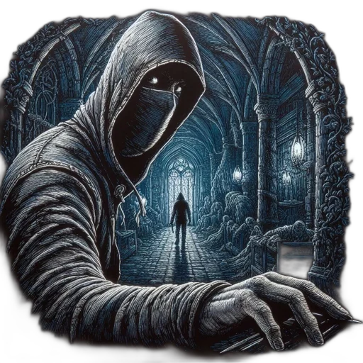 mask, jacket, sword, creature transparent PNG cut-out