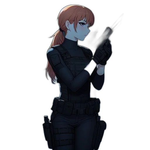 staff, weapon, jacket, robot transparent PNG cut-out