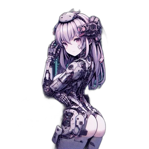 dress, robot, weapon, staff transparent PNG cut-out