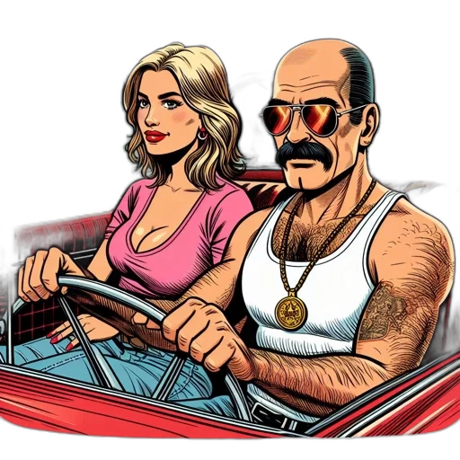 car, comic book art, cartoon, concept art transparent PNG cut-out