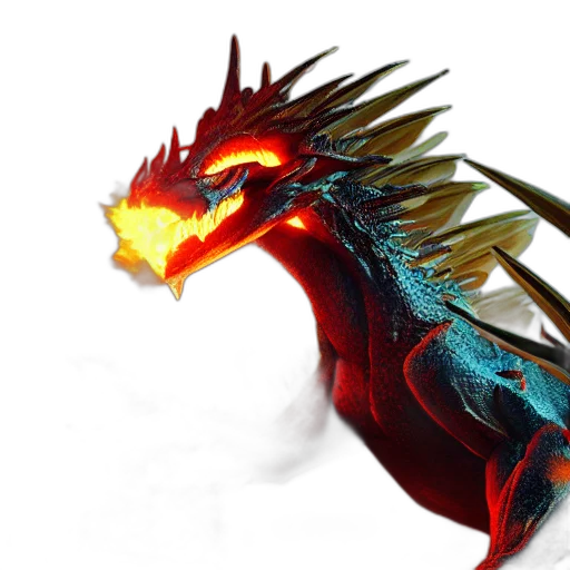 dragon, animal, creature, staff transparent PNG cut-out