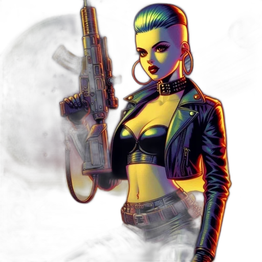 jacket, weapon, comic book art, concept art transparent PNG cut-out