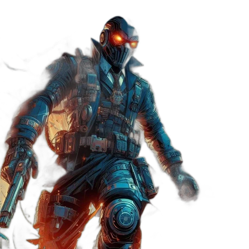 concept art, cyberpunk, comic book art, fantasy art transparent PNG cut-out