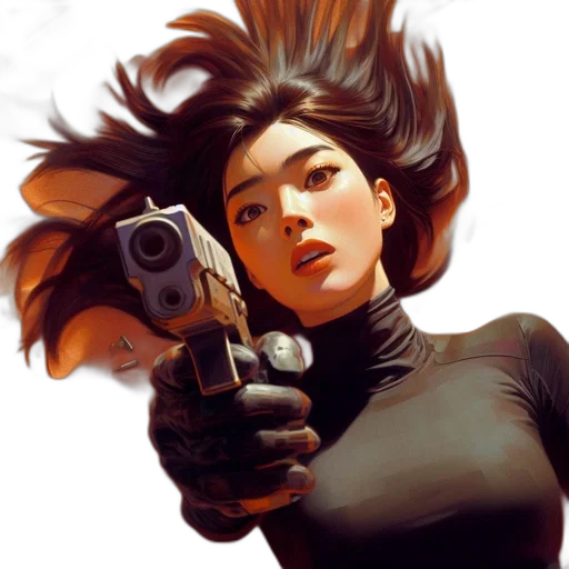 weapon, comic book art, concept art, cyberpunk transparent PNG cut-out
