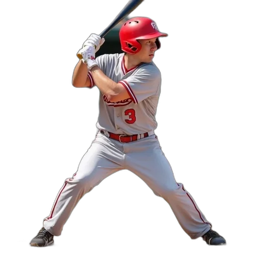baseball, player, bat, holding transparent PNG cut-out