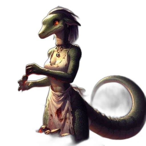 dragon, staff, creature, dress transparent PNG cut-out