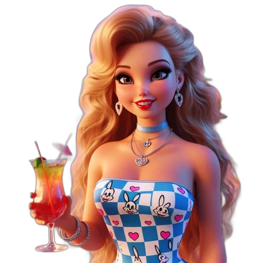 dress, jewelry, 3d render, cartoon transparent PNG cut-out