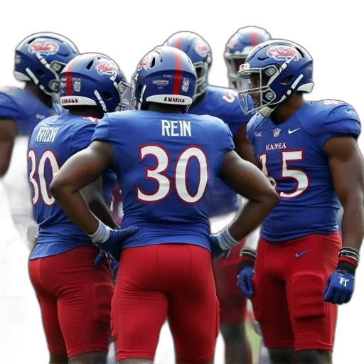 kansas, football, team, huddle transparent PNG cut-out