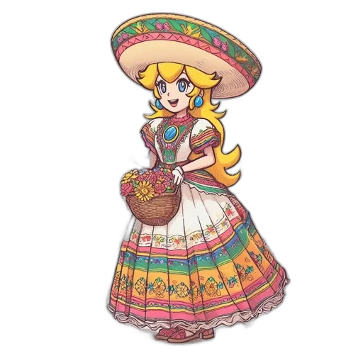 dress, hat, staff, concept art transparent PNG cut-out