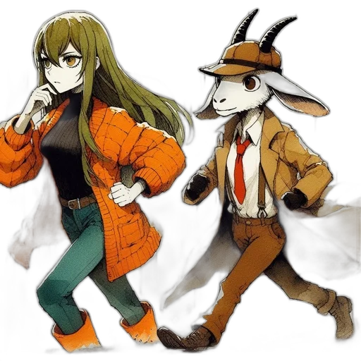 jacket, animal, concept art, anime transparent PNG cut-out