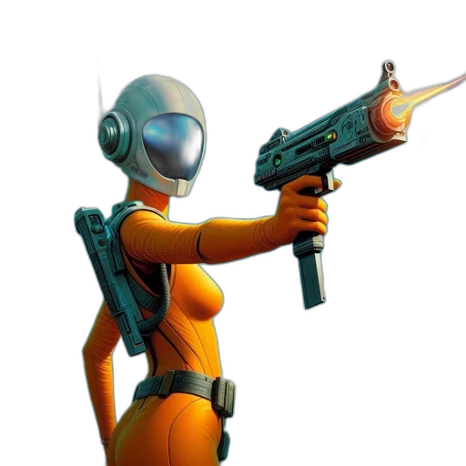 weapon, robot, staff, jacket transparent PNG cut-out