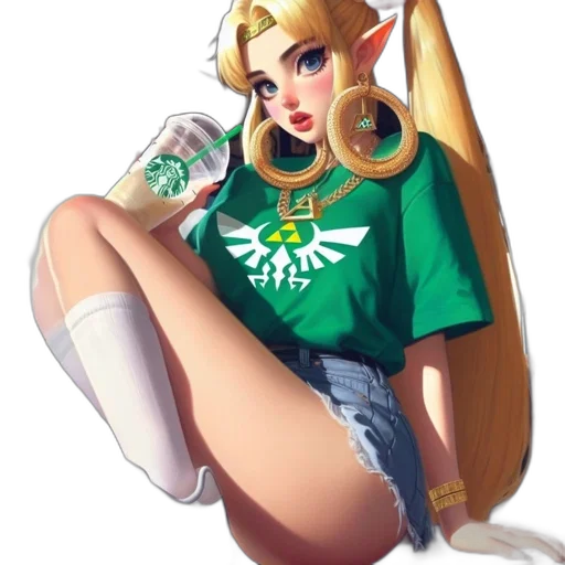 dress, crown, staff, pixel art transparent PNG cut-out