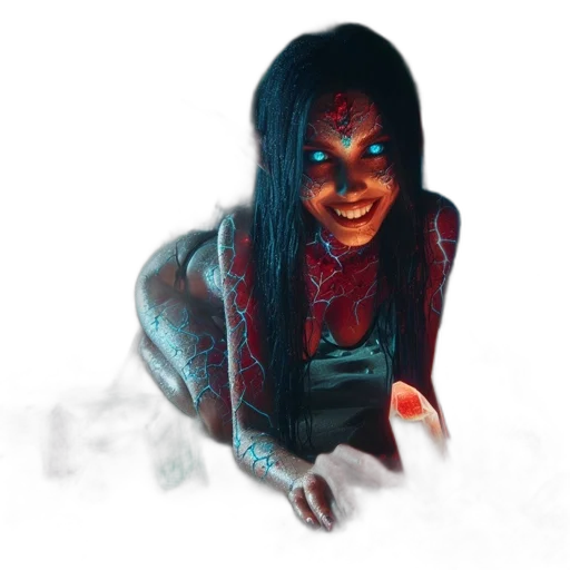 creature, face, mask, staff transparent PNG cut-out