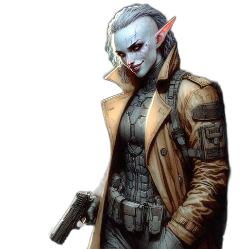 jacket, concept art, cyberpunk, fantasy art transparent PNG cut-out