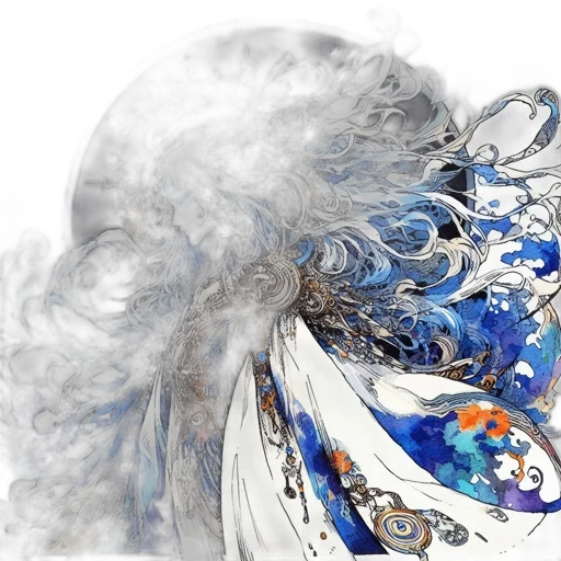 mask, dragon, hair, dress transparent PNG cut-out