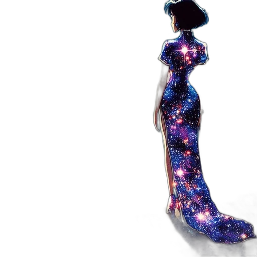 dress, jewelry, staff, 3d render transparent PNG cut-out
