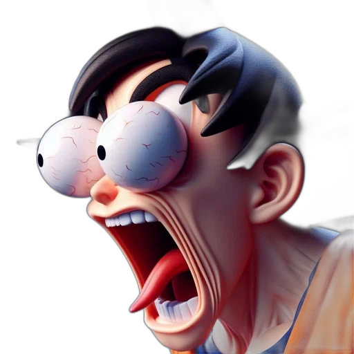 face, mask, creature, 3d render transparent PNG cut-out