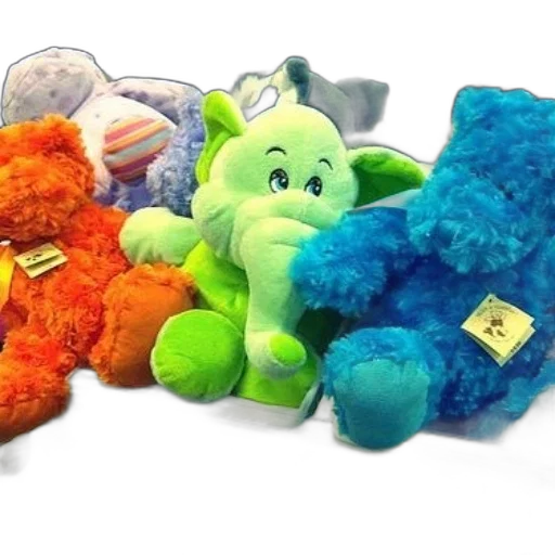 colorful, assortment, stuffed, animals transparent PNG cut-out