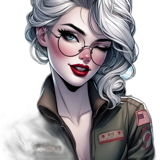 jacket, face, staff, comic book art transparent PNG cut-out