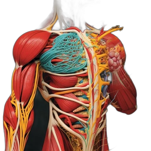 anatomical, illustration, depicts, muscular transparent PNG cut-out