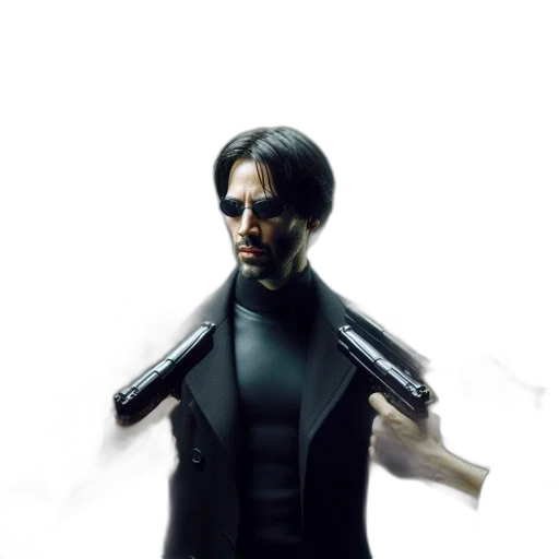 jacket, weapon, staff, robot transparent PNG cut-out