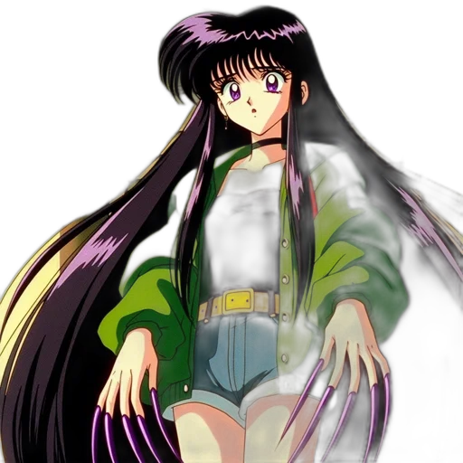 jacket, dress, anime, vaporwave transparent PNG cut-out