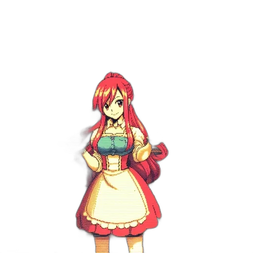dress, staff, weapon, pixel art transparent PNG cut-out