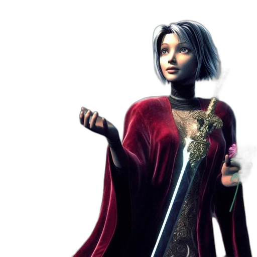 staff, sword, dress, fantasy art transparent PNG cut-out