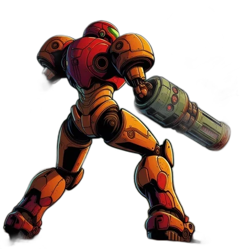 robot, weapon, concept art, 3d render transparent PNG cut-out